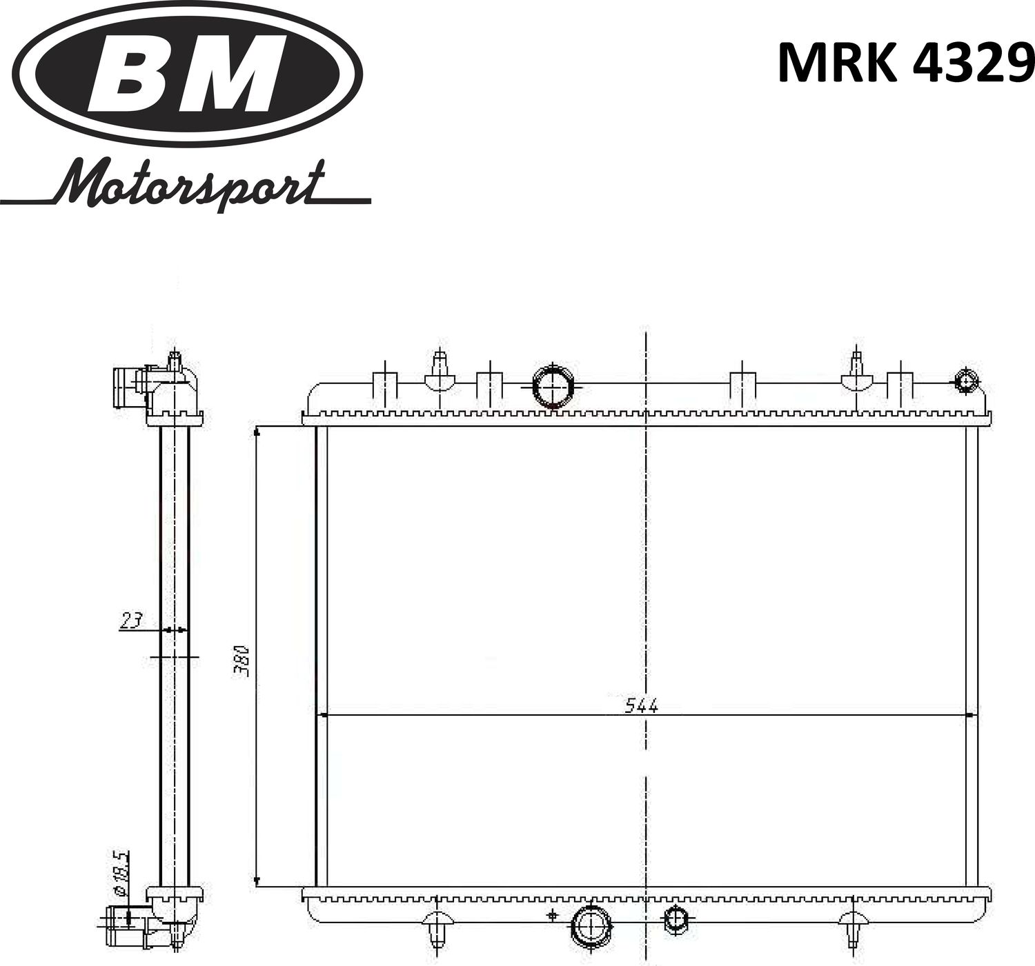 Радиатор PEUGEOT 308 07-/407/CITROEN C4 10 (BM). Артикул MRK4329