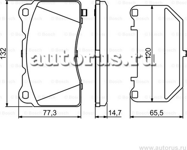 Колодки тормозные дисковые передние (Bosch). Артикул 0986494880