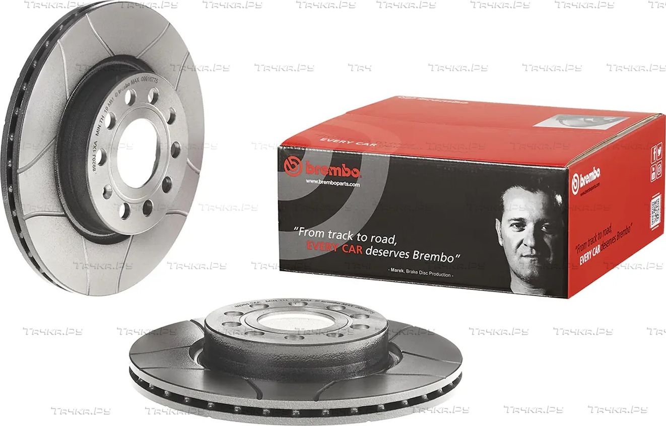 Тормозной диск Brembo XTRA LINE - Max передний для Skoda Octavia A5 2004-2013. Артикул 09.9167.75