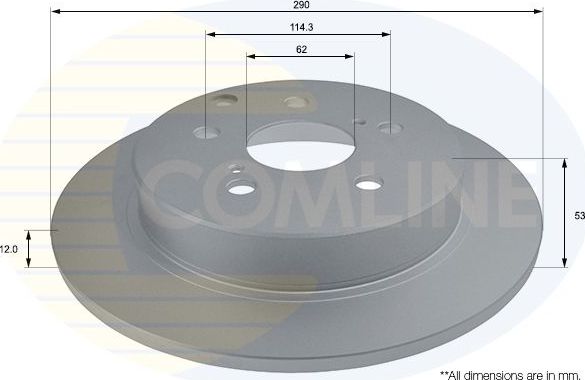 Тормозной диск Comline задний для Toyota Prius III 2012-2015. Артикул ADC2806