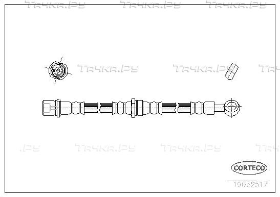 Тормозной шланг Corteco передний для Subaru Legacy I 1989-1994. Артикул 19032517