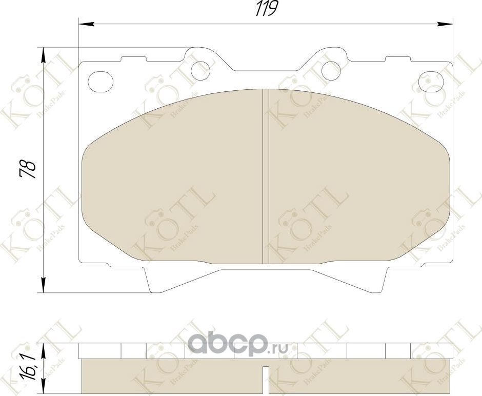Колодки тормозные дисковые передние к-т Toyota LC  Lexus GX  Mitsubishi Pajero (Kotl) Kotl. Артикул 3197kt