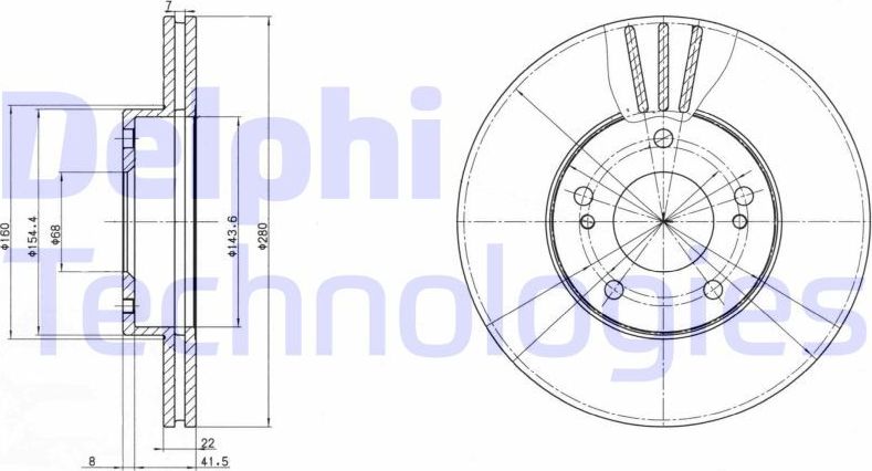 Тормозной диск Delphi. Артикул BG2682