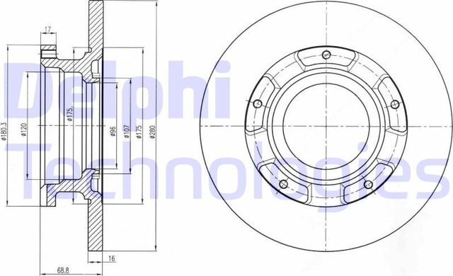 Тормозной диск Delphi. Артикул BG4008