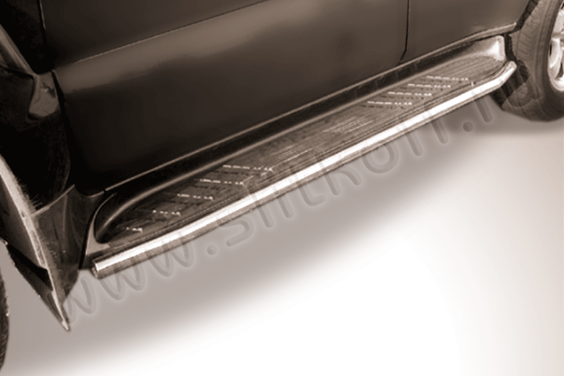 Защита Slitkoff штатного порога d42 для Toyota Land Cruiser Prado 120 2002-2009. Артикул TLCP004