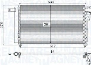 Радиатор кондиционера (конденсатор) Magneti Marelli. Артикул 350203961000