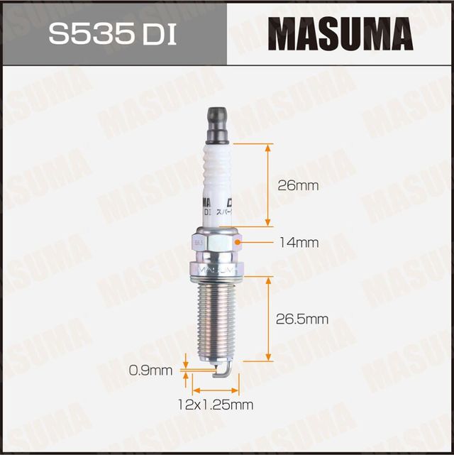Свеча зажигания MASUMA DOUBLE IRIDIUM (DILKAR8J9G). Артикул S535DI