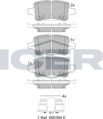 Тормозные колодки Icer. Артикул 182257