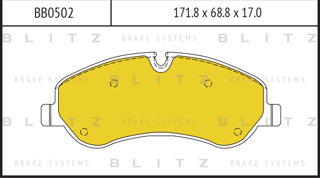 Колодки тормозные FORD TRANSIT 14- передн. (Blitz). Артикул BB0502
