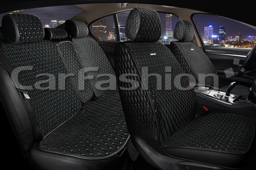 Накидки универсальные CarFashion Rubin Plus для авто, цвет Черный/Черный/Серый. Артикул 22698