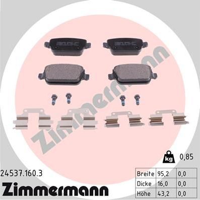 Тормозные колодки Zimmermann. Артикул 24537.160.3