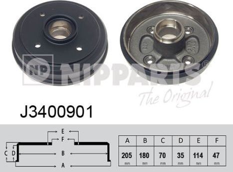 Тормозной барабан Nipparts. Артикул J3400901