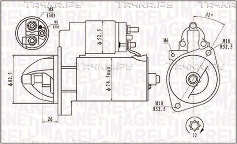 Стартер Magneti Marelli для Mercedes-Benz CLK-Класс II (C209, A209) 2005-2009. Артикул 063721410010