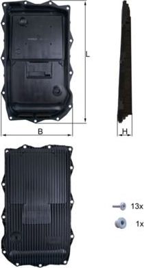 Масляный поддон картера АКПП Mahle-Knecht для BMW 2 F22 2012-2026. Артикул HX 184KIT