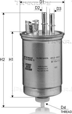 Топливный фильтр Tecneco Filters для Fiat Marea 1996-2002. Артикул GS221