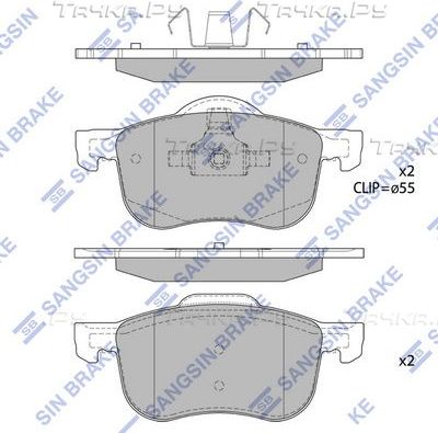 Тормозные колодки Sangsin Hi-Q передние для Volvo S80 I 1998-2006. Артикул SP2122