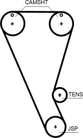 Ремень ГРМ Gates PowerGrip™ для Ford Transit Custom I 2018-2019. Артикул T363HOB