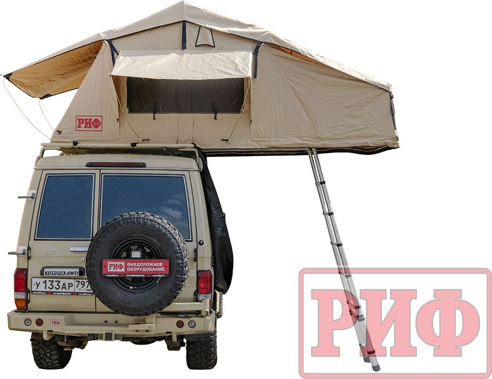 Палатка на крышу автомобиля РИФ Soft RT02-140, тент песочный. Артикул RIFRT0214060000