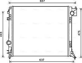 Радиатор охлаждения двигателя AVA. Артикул DN2424
