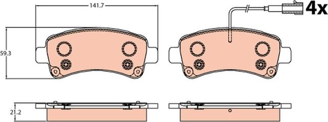 Тормозные колодки TRW. Артикул GDB2106