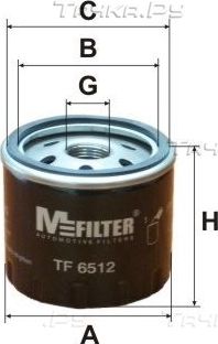 Масляный фильтр MFilter для Nissan Primera P12 2002-2008. Артикул TF 6512