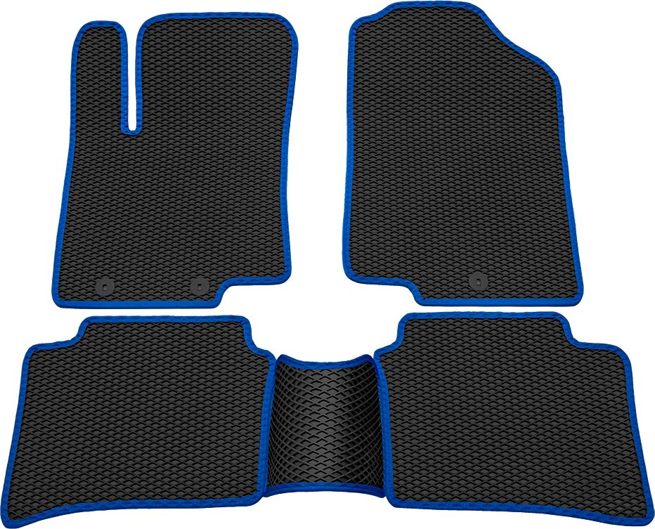 Коврики Rezkon EVA для салона Kia Rio III 2011-2017 Синий кант. Артикул 9021020203
