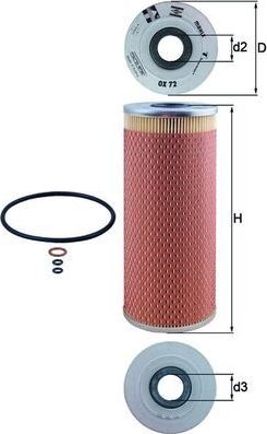 Масляный фильтр Mahle для Bertone Freeclimber I 1989-1993. Артикул OX 72D