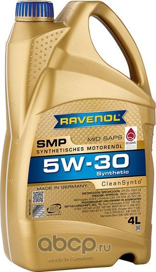 RAVENOL SMP SAE 5W-30 Масло моторное синтет. 4L. Артикул 1111126004