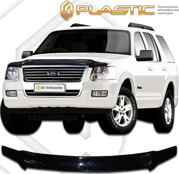 Дефлектор СА Пластик для капота (Classic черный) для Ford Explorer IV 2006-2010. Артикул 2010010103460