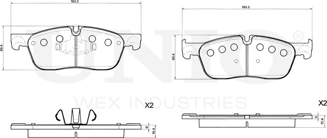 Колодки тормозные дисковые, комплект (Unio). Артикул BRP-20178