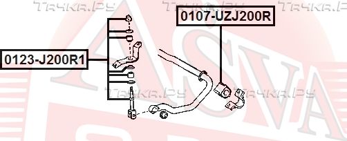 Стойка (тяга) стабилизатора Asva задняя правая/левая для Lexus LX 470 1998-2008. Артикул 0123-J200R1