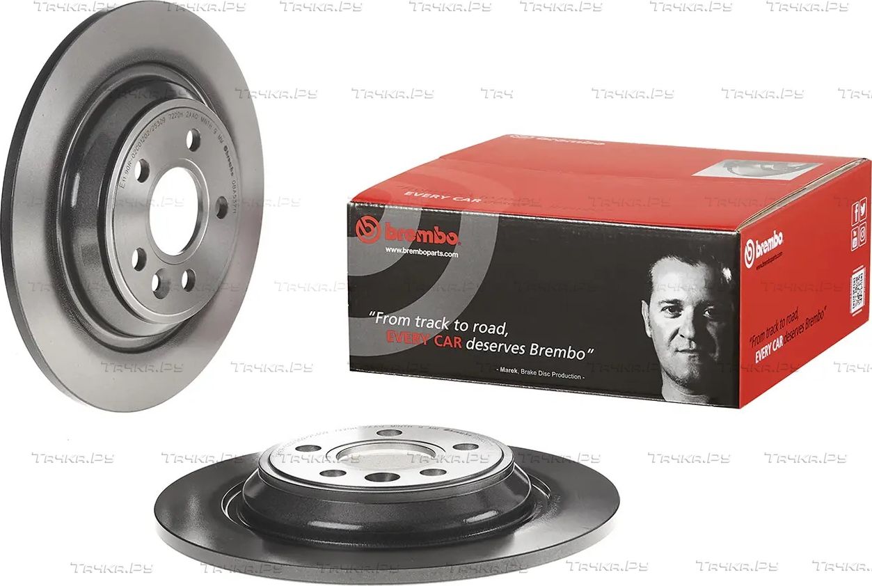 Тормозной диск Brembo UV Coated задний для Volvo S60 II 2010-2018. Артикул 08.A537.11