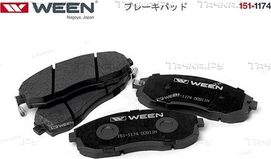 Тормозные колодки WEEN передние для Hyundai H-1 I 1997-2007. Артикул 151-1174