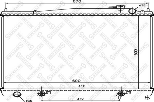Радиатор охлаждения двигателя Stellox для Nissan Pathfinder R50 1997-2004. Артикул 10-25148-SX