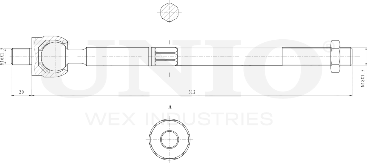 Тяга рулевая (Unio). Артикул SSP-30034