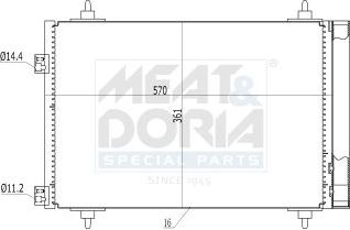 Радиатор кондиционера (конденсатор) Meat & Doria. Артикул 991084