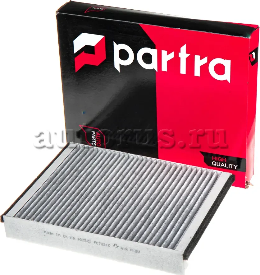 Фильтр салонный угольный Ford C-Max II/Grand C-Max, Focus III/ IV, Kuga II, Tour (Partra). Артикул FC7021C