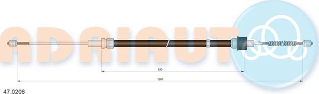 Трос ручника (тросик ручного тормоза) Adriauto. Артикул 47.0206