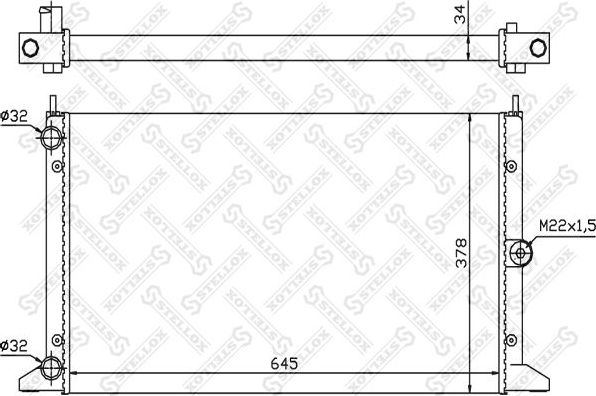 Радиатор охлаждения двигателя Stellox для SEAT Alhambra I 1998-2000. Артикул 10-26573-SX