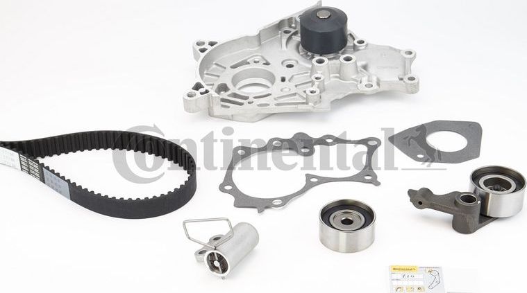 Помпа (водяной насос) с комплектом ремня ГРМ ContiTech для Toyota Corolla E120, E130 2004-2007. Артикул CT1043WP2