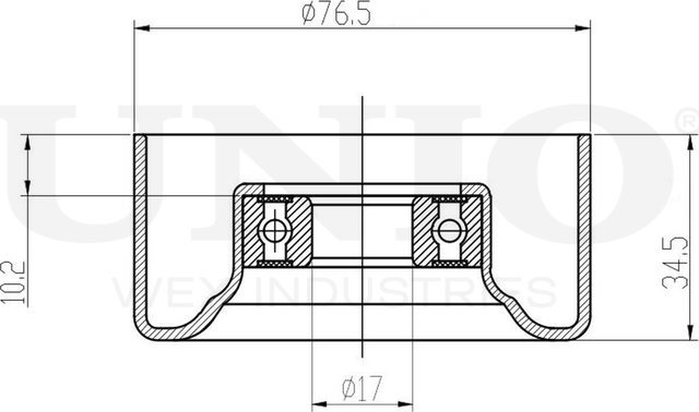 Ролик поликлинового ремня натяжной (Unio). Артикул TNS-10204