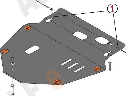 Защита Alfeco для картера и КПП Honda Stepwgn 2005-2009. Артикул ALF.09.29