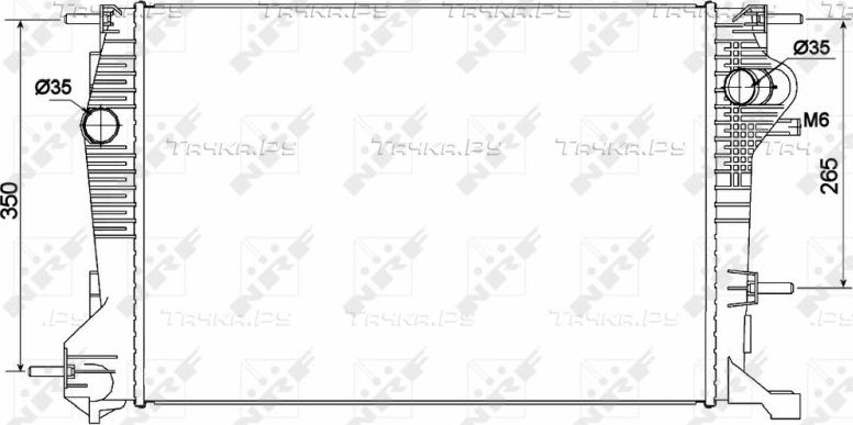 Радиатор охлаждения двигателя NRF (алюминий). Артикул 53136