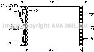 Радиатор кондиционера (конденсатор) AVA (алюминий). Артикул DN5252D