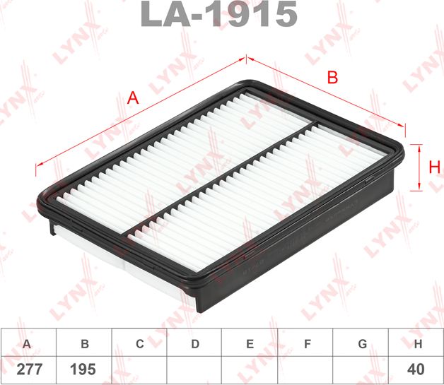 Воздушный фильтр LYNXauto. Артикул LA-1915
