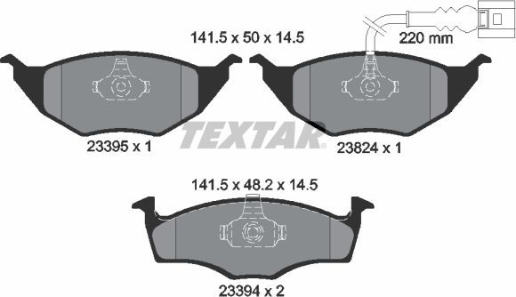 Тормозные колодки Textar передние для Audi A2 2001-2005. Артикул 2339502