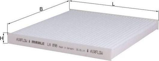Салонный фильтр Mahle-Knecht. Артикул LA 898