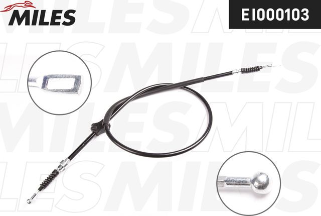 Трос ручника (тросик ручного тормоза) Miles задний левый для Audi Cabriolet 1991-2000. Артикул EI000103