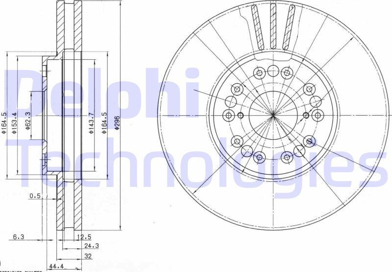 Тормозной диск Delphi. Артикул BG2829