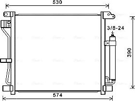 Радиатор кондиционера (конденсатор) AVA (алюминий). Артикул DN5403D